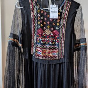 New with tags zara trafaluc beaded tulle dress